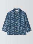 John Lewis Kids' Squiggle Print Denim Overshirt, Blue Denim