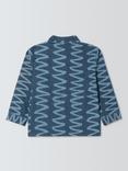 John Lewis Kids' Squiggle Print Denim Overshirt, Blue Denim