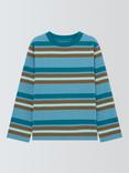 John Lewis Kids' Bold Stripe Long Sleeve Top, Green Stripe