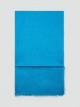 Mango Linen Blend Foulard Frayed Scarf, Medium Blue