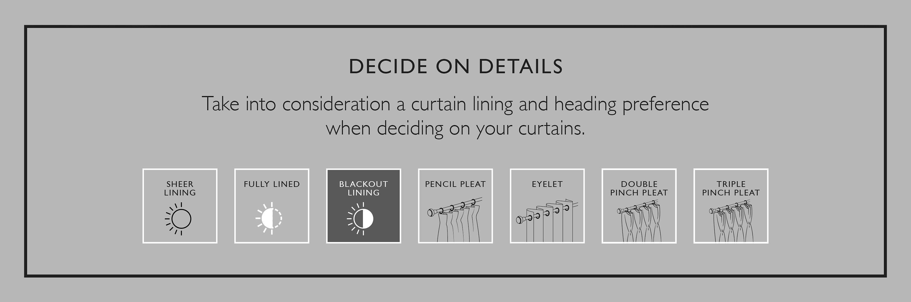 deciding on curtain details