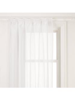 John Lewis Crushed Voile Slot Top Panel, White - view 2, White