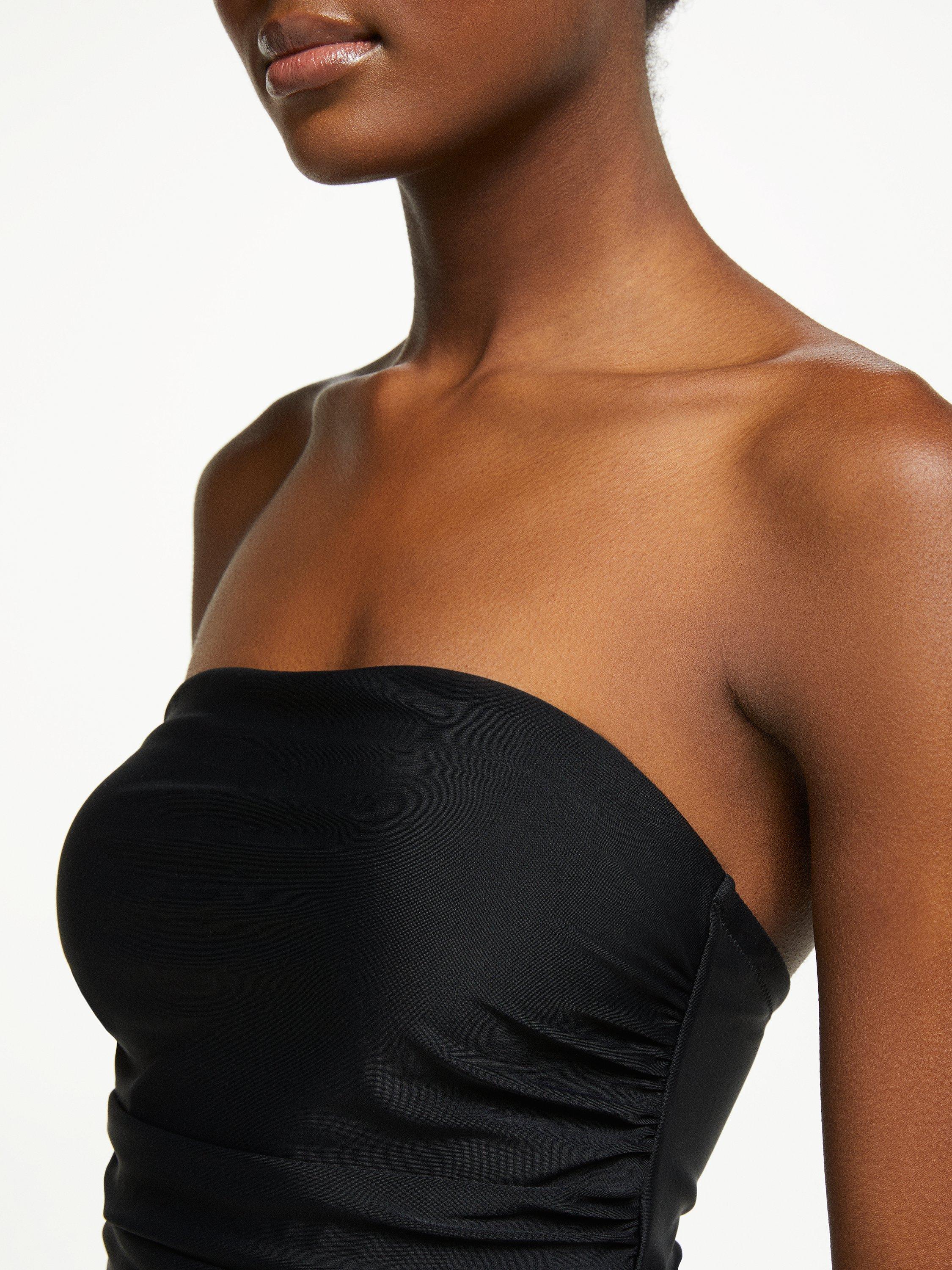 Product image 4 of 7, which shows John Lewis & Partners Control Bandeau Swimsuit, Black, 18
