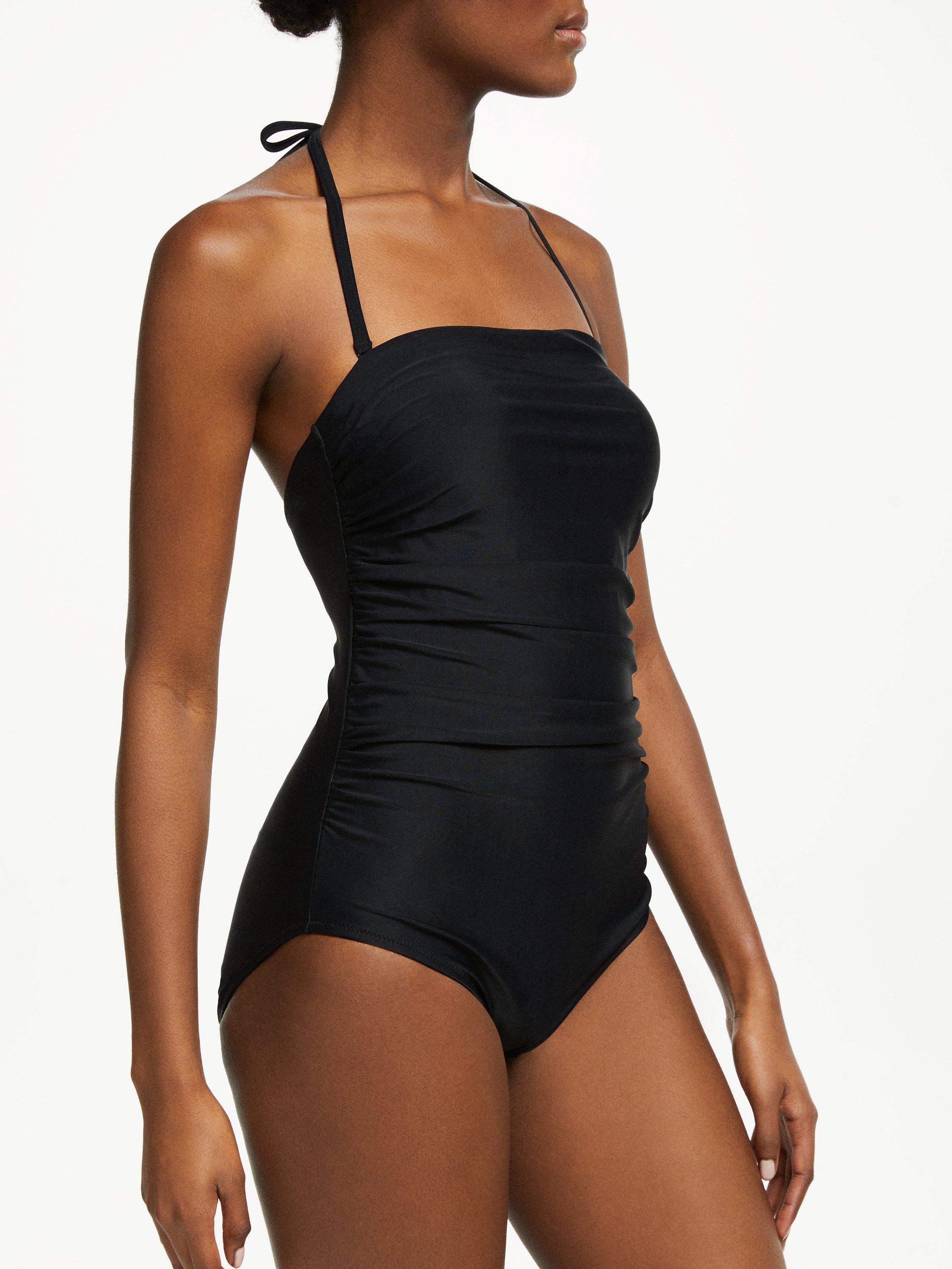 Product image 5 of 7, which shows John Lewis & Partners Control Bandeau Swimsuit, Black, 18