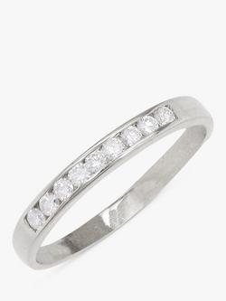 E.W Adams 18ct Gold Diamond Half Eternity Ring, White Gold, 