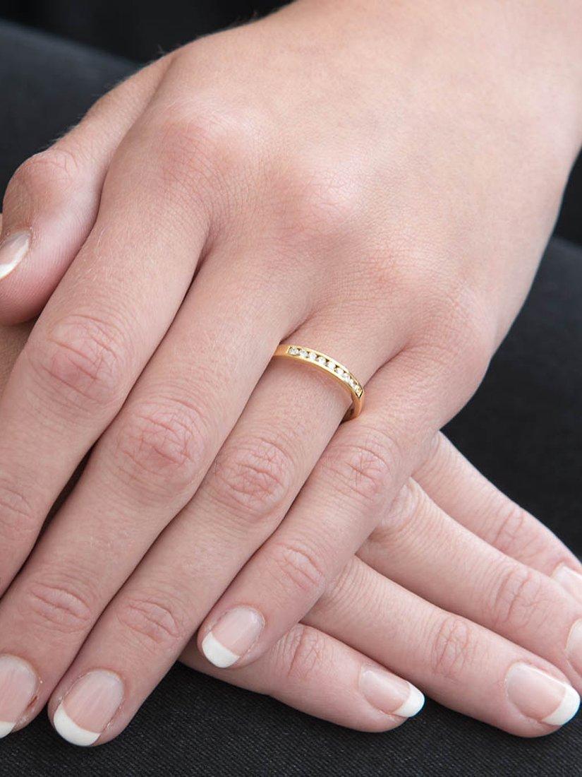 E.W Adams 18ct Gold 0.18ct Diamond Half Eternity Ring Yellow Gold