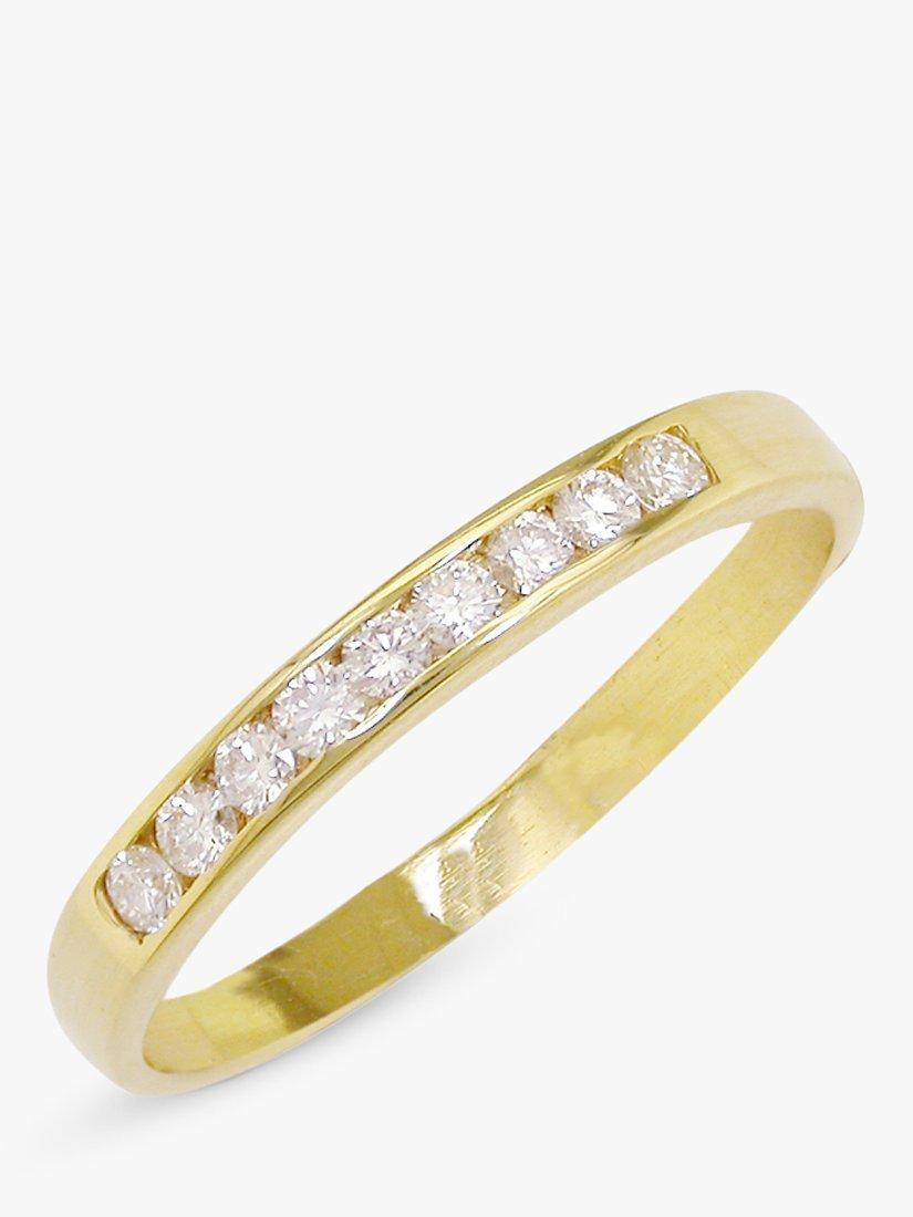 Product image 1 of 3, which shows E.W Adams 18ct Gold Diamond Half Eternity Ring, Yellow Gold