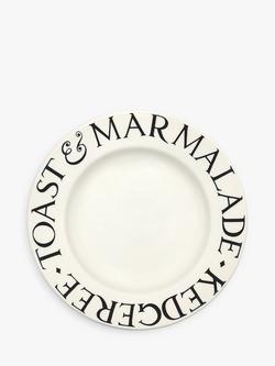 Emma Bridgewater Black Toast Marmalade Side Plate, 21.5cm, Black/White, Black/White