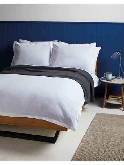 John Lewis Textured and Decorative Baby Seersucker Cotton Oxford Bedding, Blue/White, Blue/White