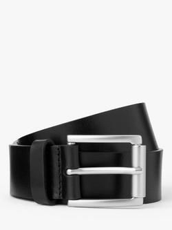 John Lewis Leather Belt, Black, Black