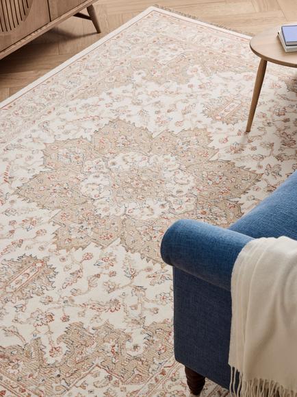 John Lewis Kabir Medallion Star Rug - view 2, Ivory