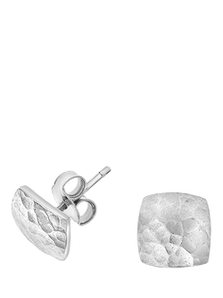 Dower & Hall Sterling Silver Nomad Square Stud Earrings, Silver, Silver