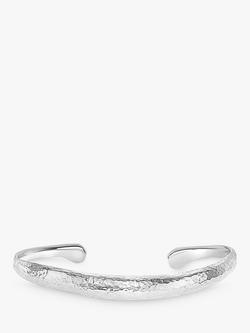 Dower & Hall Sterling Silver Curved Torque Bangle, Silver, 