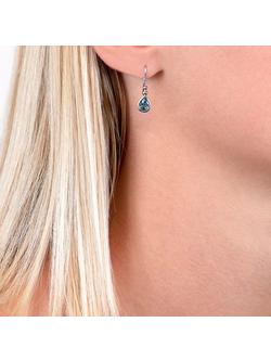 E.W Adams 9ct White Gold Aquamarine Teardrop Earrings, White Gold/Blue - view 2, 