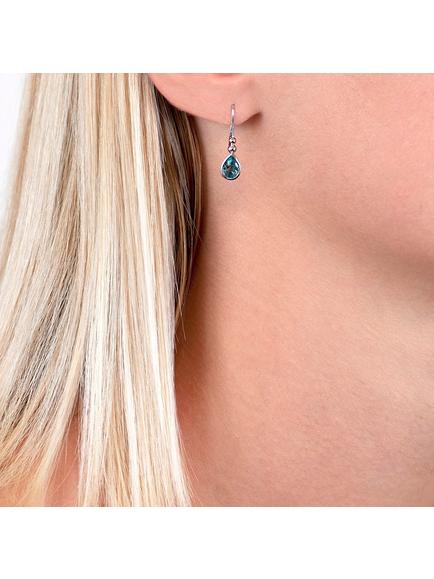 E.W Adams 9ct White Gold Teardrop Drop Earrings - view 2, Topaz