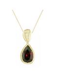 E.W Adams 9ct Gold Garnet Pendant Necklace