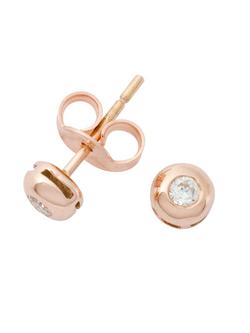 London Road Rose Gold Diamond Stud Earrings, 