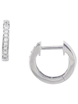 London Road 9ct Gold Diamond Hoop Earrings, White Gold