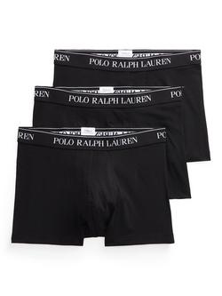 Polo Ralph Lauren Cotton Trunks, Pack of 3, Black