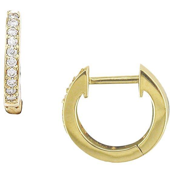 Product image 1 of 3, which shows London Road 9ct Gold Diamond Hoop Earrings, Yellow Gold