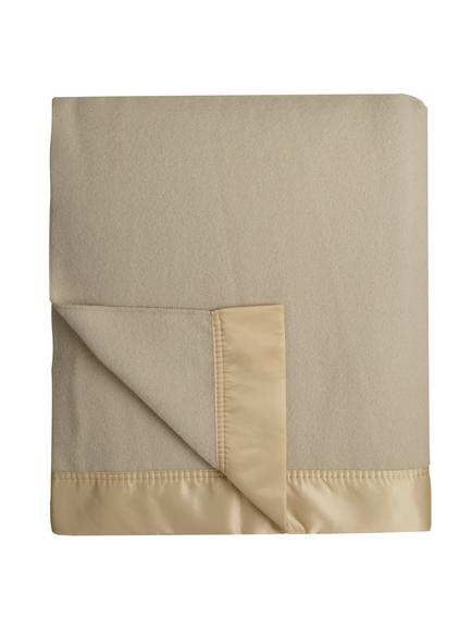 John Atkinson by Hainsworth Empress Merino Wool Blanket - view 2, Almond