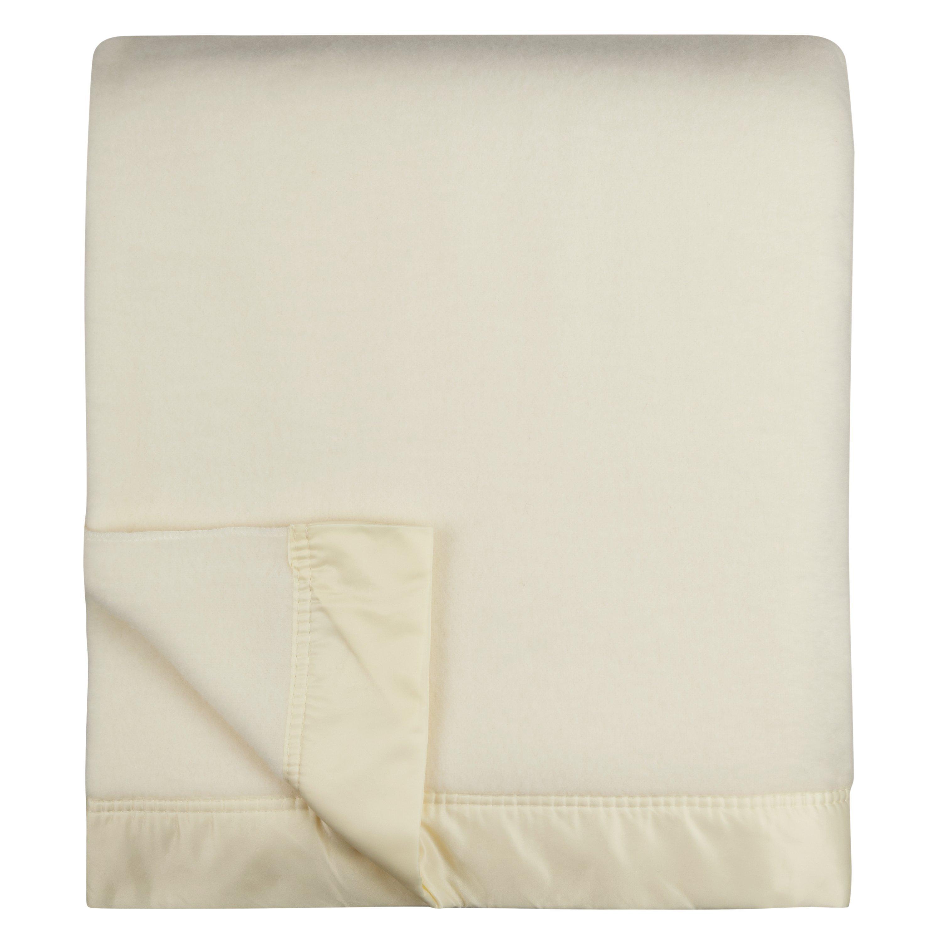 John Atkinson by Hainsworth Empress Merino Wool Blanket Winter White