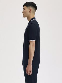 Fred Perry Twin Tipped Regular Fit Polo Shirt - view 2, Navy/White