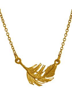 Alex Monroe Little Feather Necklace, Gold, Gold