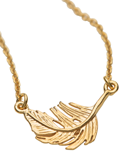 Alex Monroe Little Feather Necklace, Gold - view 2, Gold
