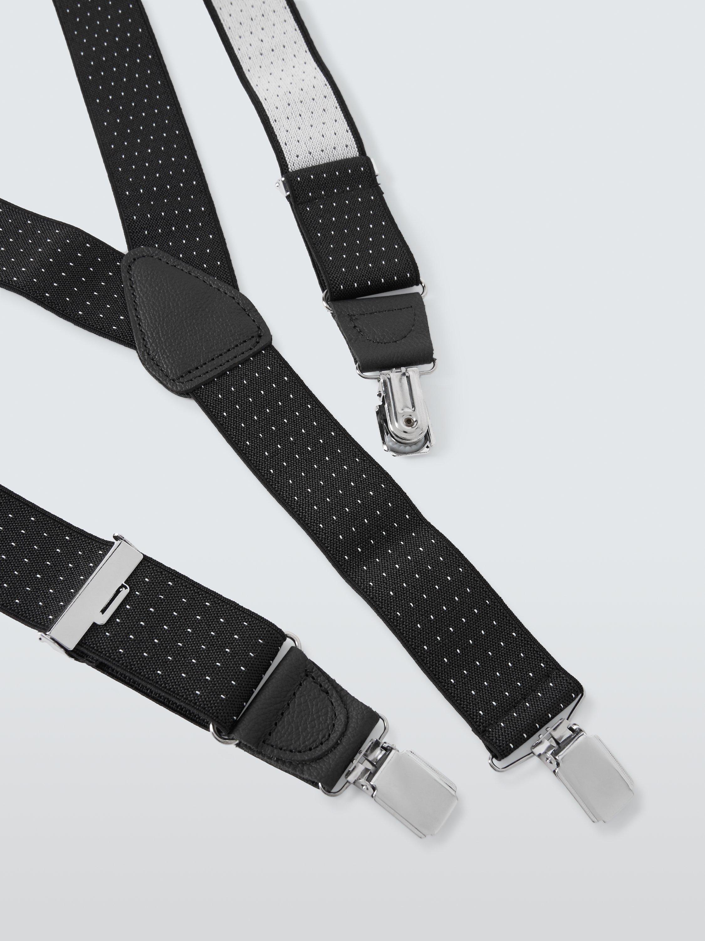 John Lewis Spot Patterned Braces, One Size, Black/White