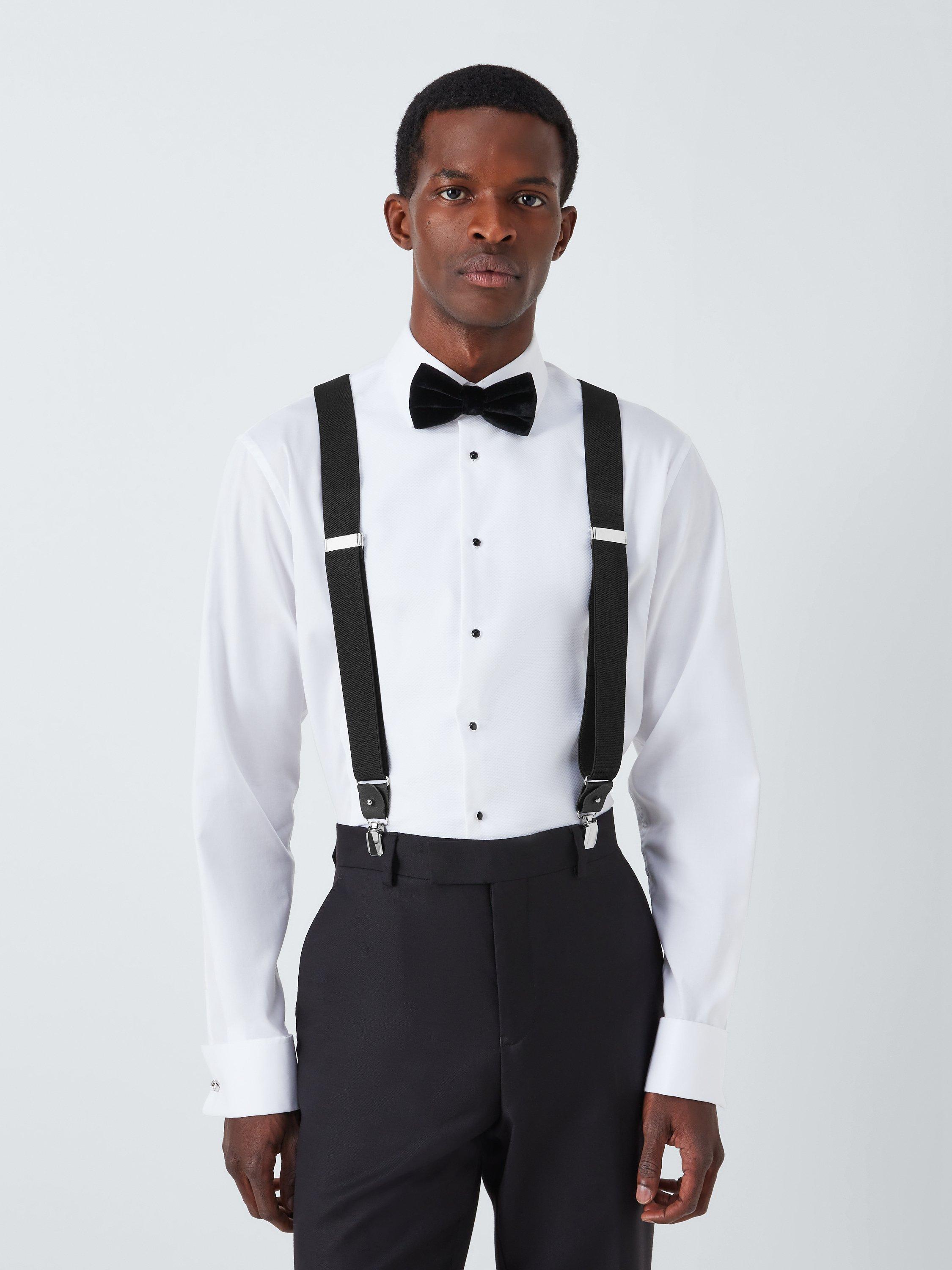 Product image 2 of 4, which shows John Lewis Button and Clip Braces, One Size, Black