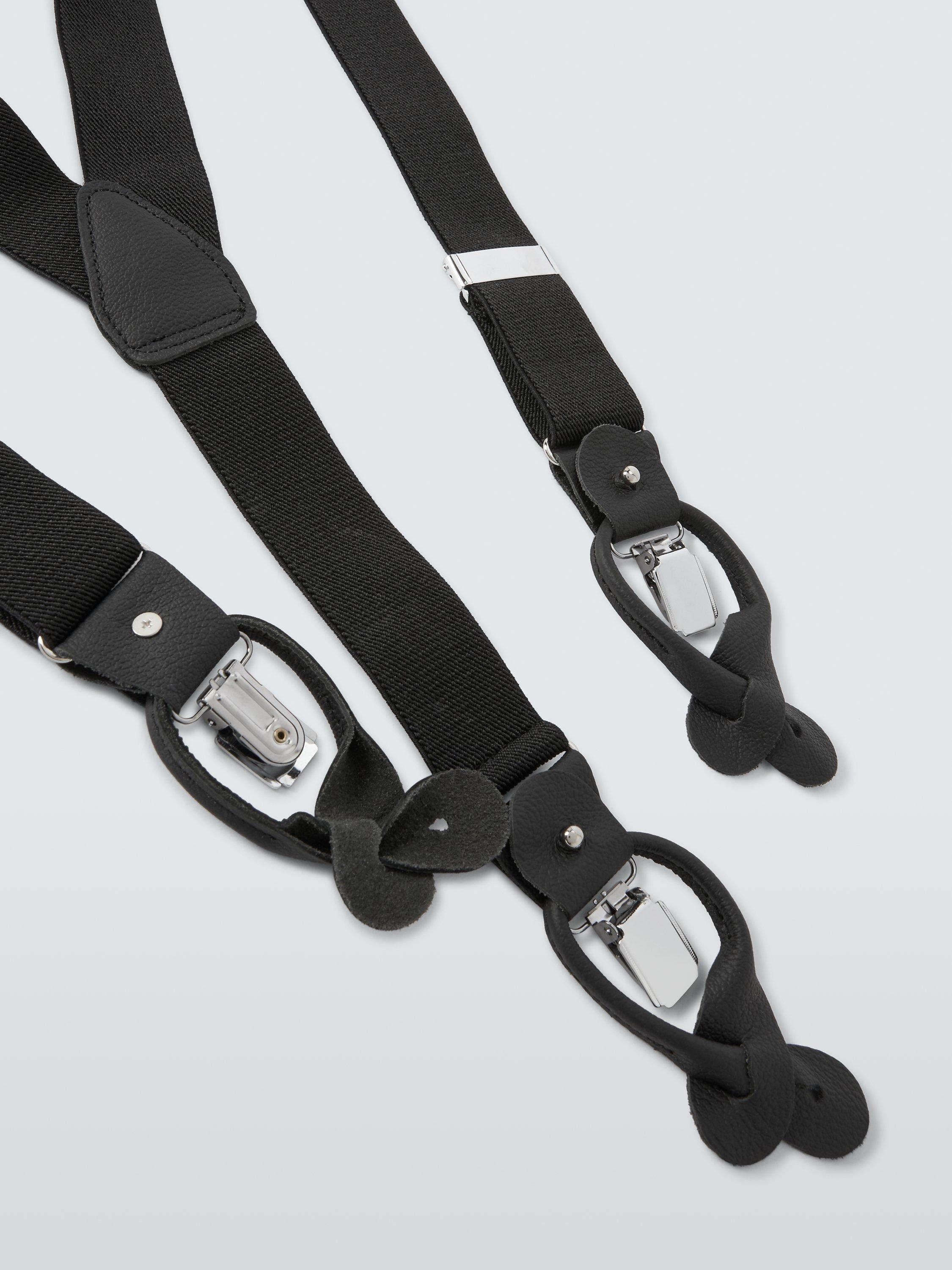 Product image 3 of 4, which shows John Lewis Button and Clip Braces, One Size, Black