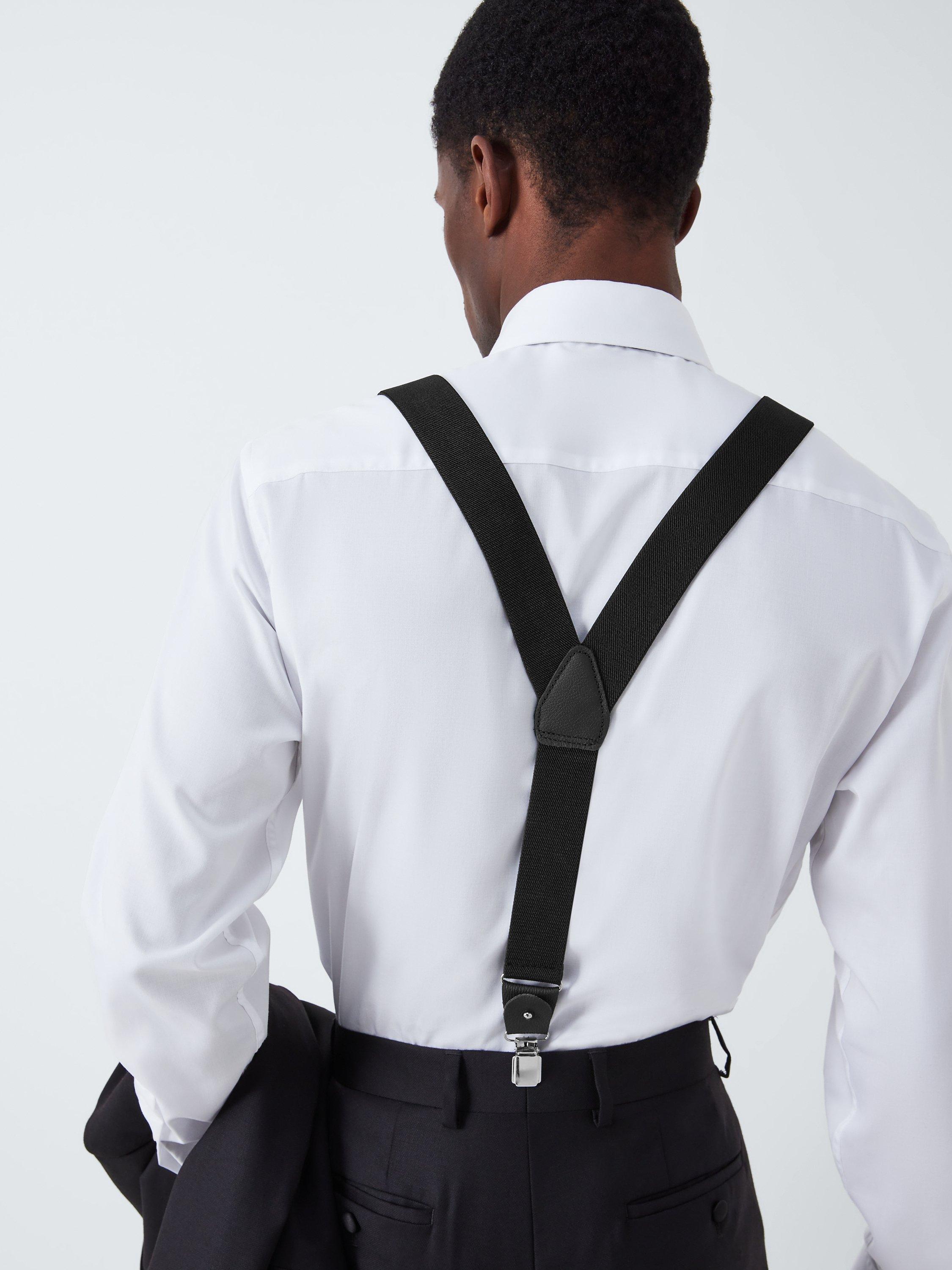 Product image 4 of 4, which shows John Lewis Button and Clip Braces, One Size, Black