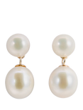 E.W Adams 9ct Gold Freshwater Pearl Drop Earrings, White