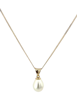 E.W Adams Freshwater Pearl Pendant Necklace, Gold/White, Gold/White
