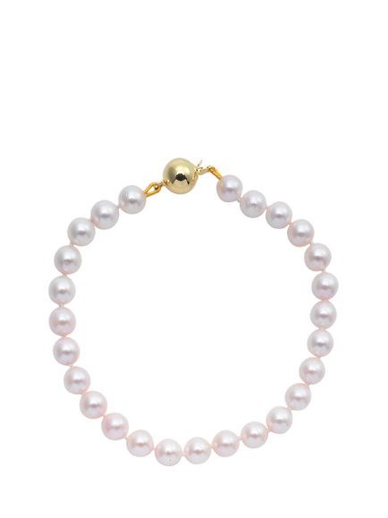 E.W Adams Cultured Pearls Knotted 7.5" Bracelet with Gold Clasp, 