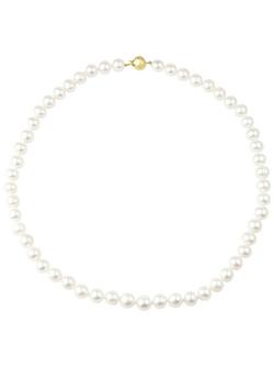 E.W Adams Freshwater Lustre Pearls Knotted 16" Necklace with Gold Clasp, White