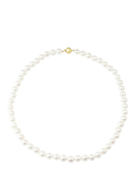 E.W Adams Freshwater Lustre Pearls Knotted 16" Necklace with Gold Clasp, White