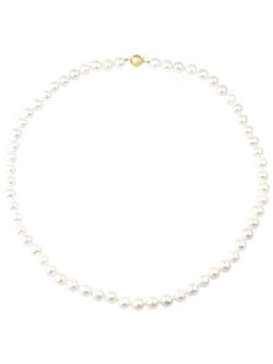 E.W Adams 9ct Gold Pearl Necklace, White, White