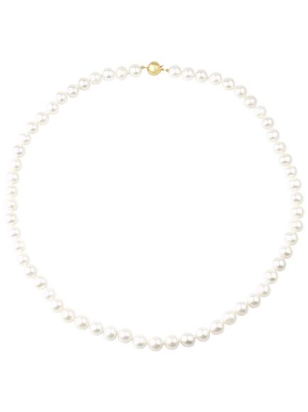 E.W Adams 9ct Gold Pearl Necklace, White, White