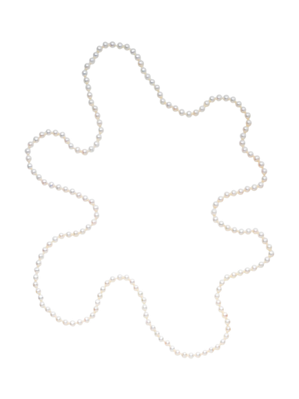 E.W Adams Freshwater Pearl Long Knotted Rope Necklace, White