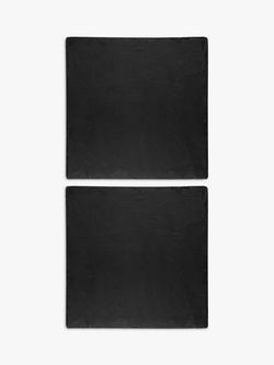 Selbrae House Square Slate Placemat, Set of 2, Black, Black