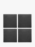 Selbrae House Square Slate Coasters, Set of 4, Black