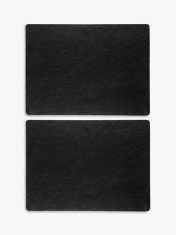 Selbrae House Rectangular Slate Placemats, Set of 2, Black, Black