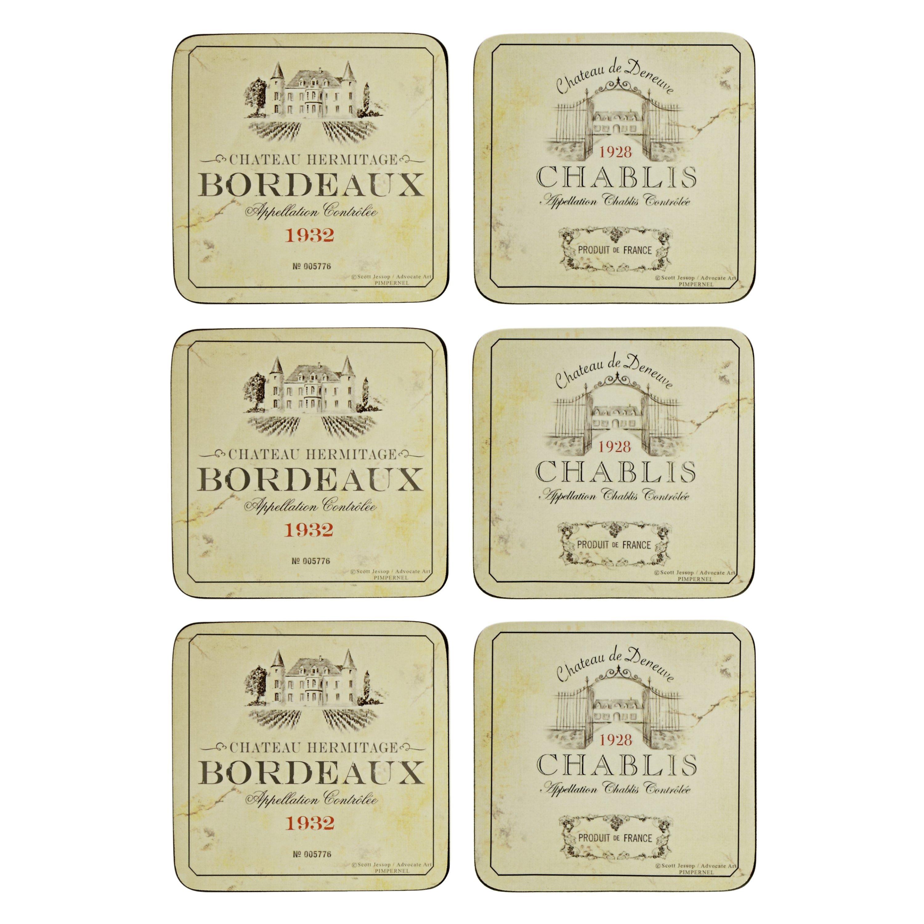 Pimpernel Vin de France Coasters, Box of 6