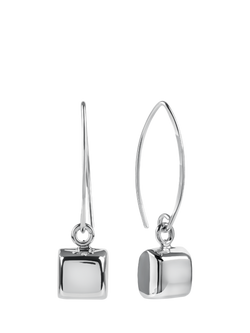 Andea Silver Cube Wire Drop Earrings, 