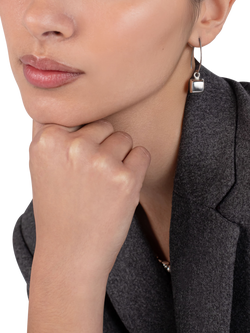 Andea Silver Cube Wire Drop Earrings - view 2, 