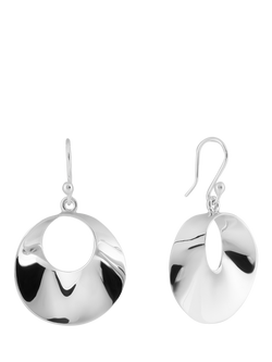 Andea Silver Round Twist Drop Earrings, 