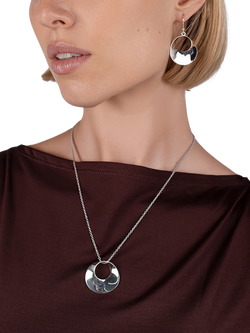 Andea Silver Round Twist Drop Earrings - view 2, 