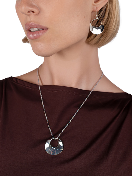 Andea Silver Round Twist Drop Earrings - view 2, 
